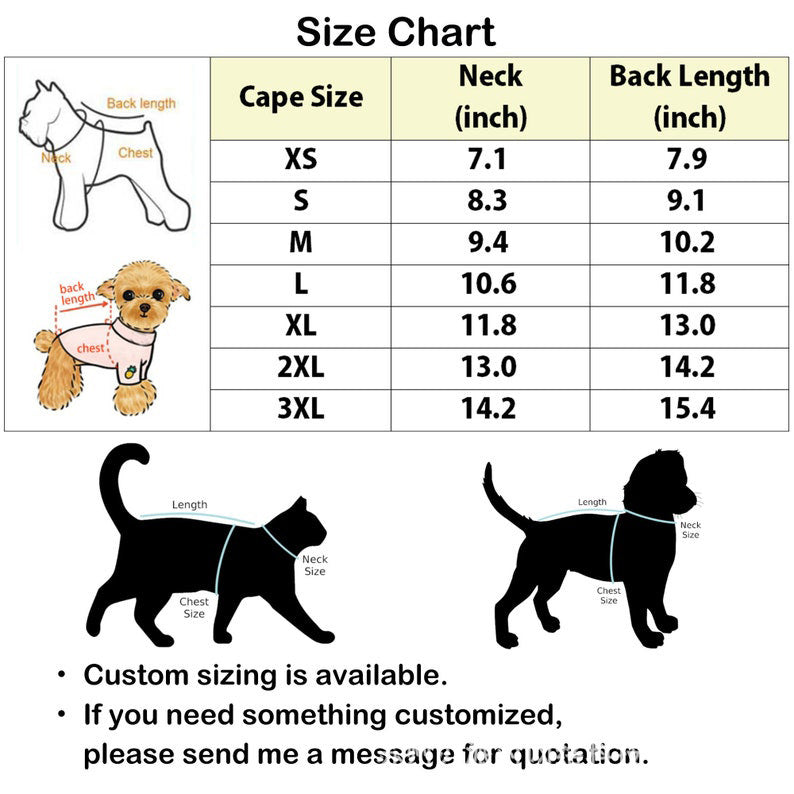 Vampire Cloak Halloween Pet Costume