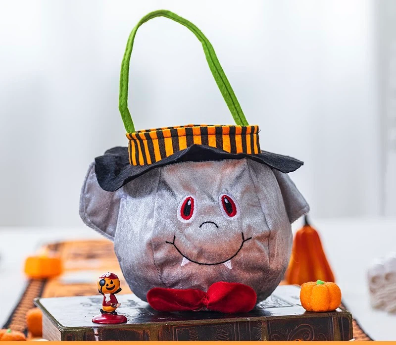 Halloween Trick or Treat Candy Bags, Reusable Linen Gift Tote Bags for Kids
