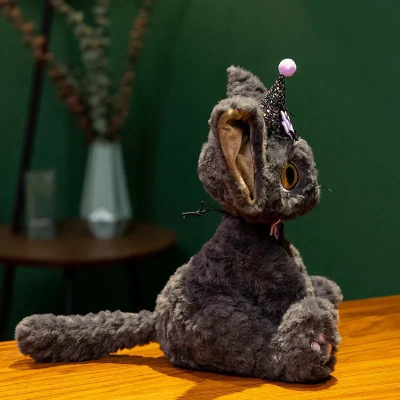 Spooky Black Cat Witch Plush Toys for Halloween Fun